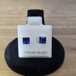 27. 925 Sterling Silver Sapphire Earrings